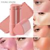 YOUNG VISION 1PCS Heart Blush Cream Contouring Stick Face Modifier Mousse Blush Lipstick 2-in-1