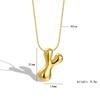 Chubby 26-Letter Balloon Pendant Necklace, Gold-Plated Stainless Steel