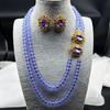 Винтажный Набор Серьги и Ожерелье из Тяжелой Промышленности Ручной Работы Высококачественное Фиолетовое Стекло Элегантный