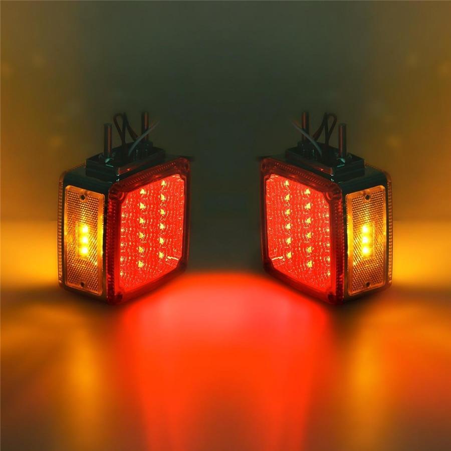 2Pcs 39 LED Tail Brake Light Turn Signal Side Marker Lamp For Truck Trailer Van