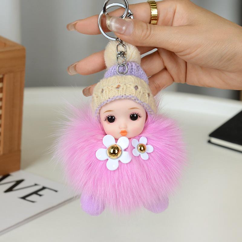 Милый брелок-помпон из натурального меха лисы - Очаровательный аксессуар для сумок, рюкзаков и многого другого