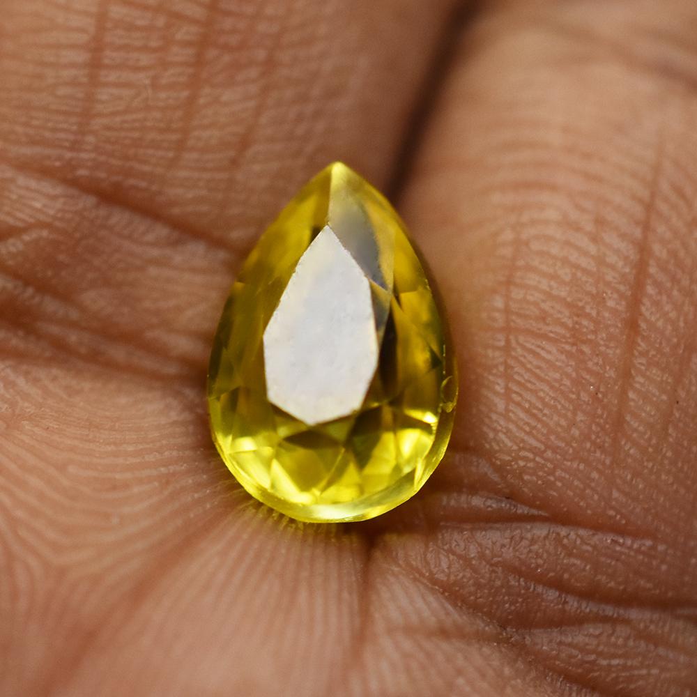 5.95 Ct Yellow Sapphire Flawless Pear Cut Natural Rare Loose Gemstone