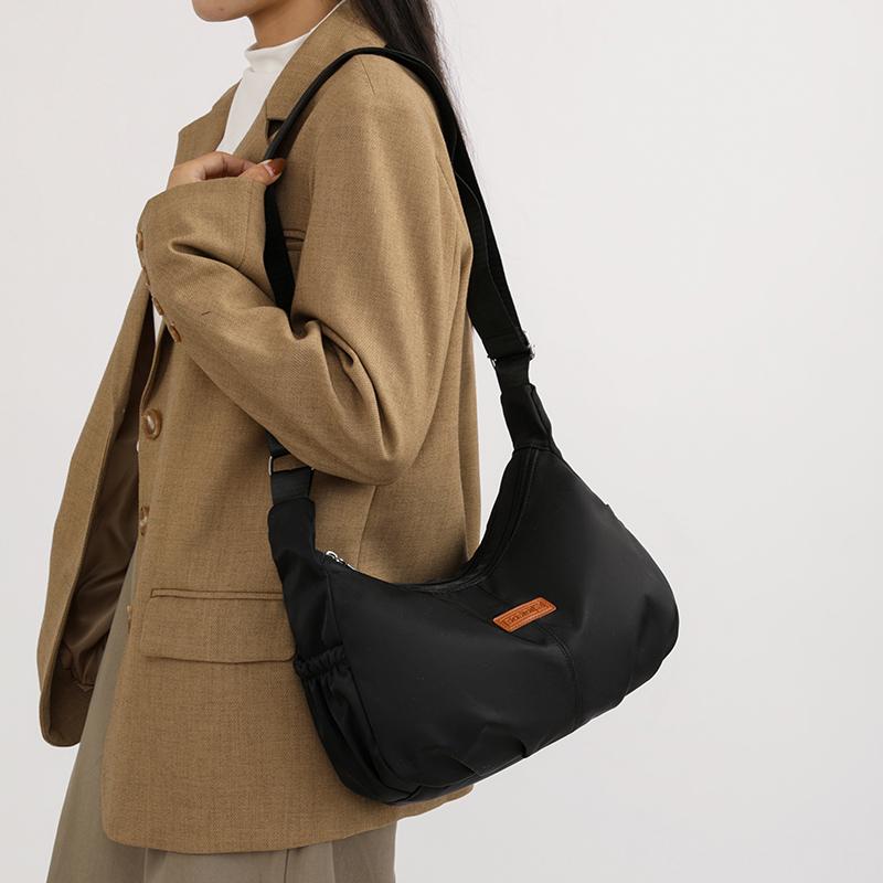 Повседневная женская нейлоновая сумка через плечо, модная, простая, в студенческом стиле, сумка кроссбоди, большой вместимости, дизайнерская женская сумочка