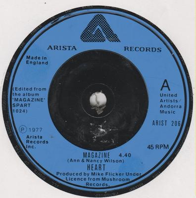 7-дюймовая пластинка HEART Журнал ARIST206 ARISTA 1978 UK Rock Б/у
