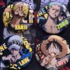 Брелок-значок с отражающей кнопкой One Piece: Аниме брошь Луффи, Зоро, Санджи, Ло