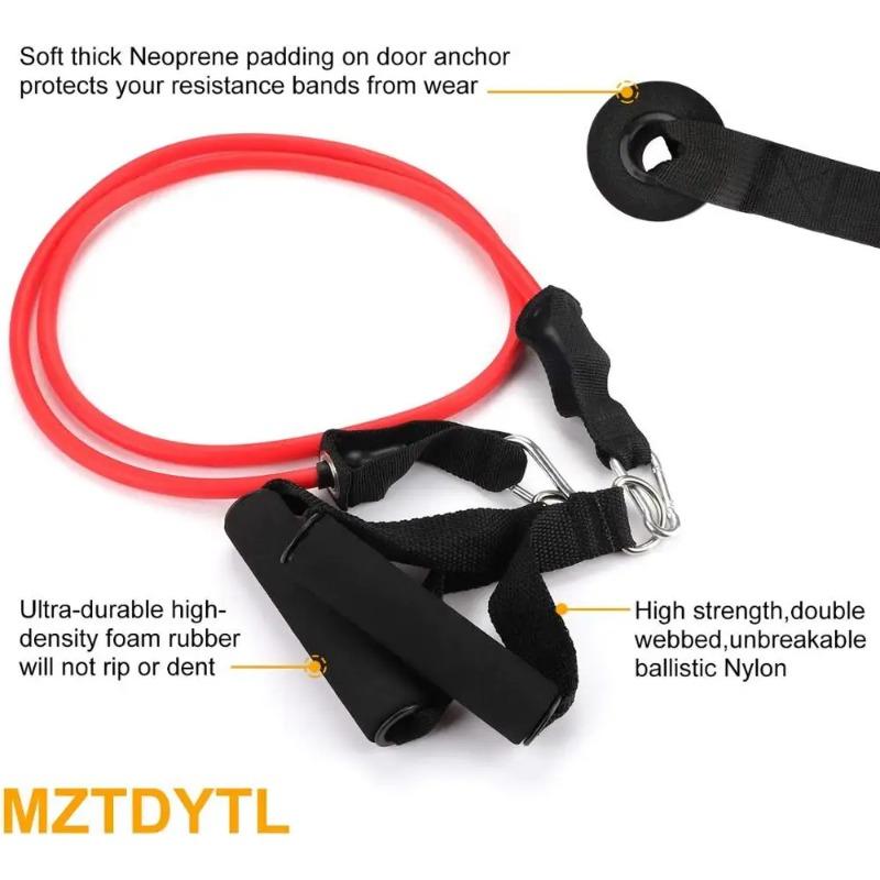 Набор эспандеров для тренировок с дверным якорем, ручками и ремнями для ног для мужчин и женщин, домашний фитнес