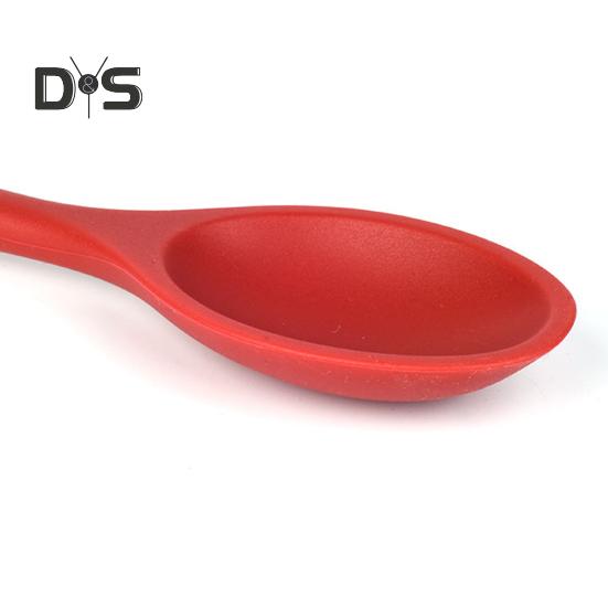 Ложка устойчивая к коррозии, устойчивая к высоким температурам, эргономичная ручка, обеденная силиконовая антипригарная овальная ложка, принадлежности для столовой посуды