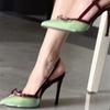 Модные Мелкие Сексуальные Женские Туфли с Острым Носом на Высоких Каблуках Женские Сандалии-Слингбэки 2025 Тренд Модные Лодочки Туфли для Платья Вечеринки Zapatos Женские