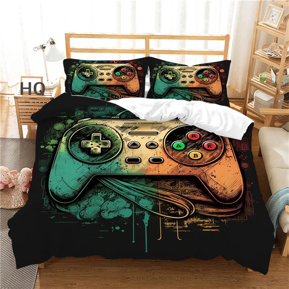 Покрывала с принтом для игровой консоли, модное домашнее постельное белье двойного размера, полиэстеровое постельное белье с героями мультфильмов, комплект постельного белья, чехол