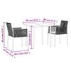 VidaXL Garden Dining Set Cushions 3 Pcs Black Rattan and Steel, Dining Set, Outdoor Dining Set, 3187065