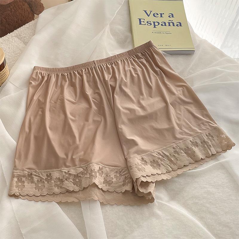 Safety Pants Women's Summer Thin Anti Slip Lace Bottom Pants Ultra Thin Ice Silk Comfortable Bottom Shorts