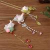 Jade Rabbit Tassel Hairpin: Traditional Qipao Updo Accessory for Women