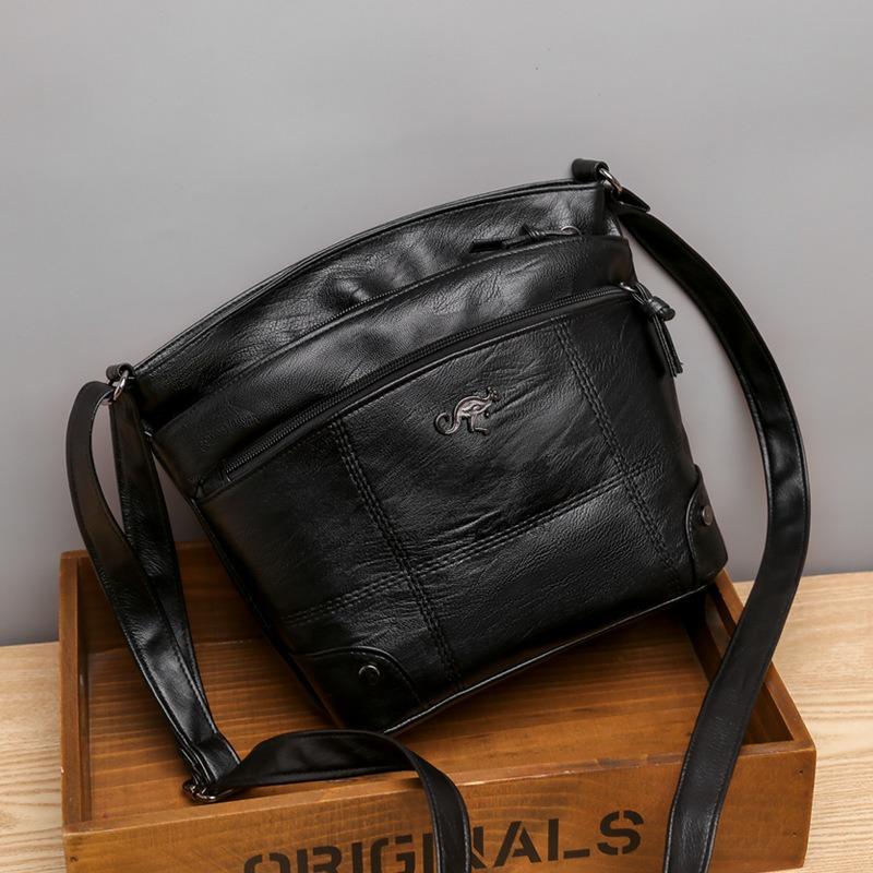Soft Leather Texture Bag Women Crossbody New Fashion Shoulder Bag Minimalist Euro-American Trend Vintage Multi-Pocket Large Capacity