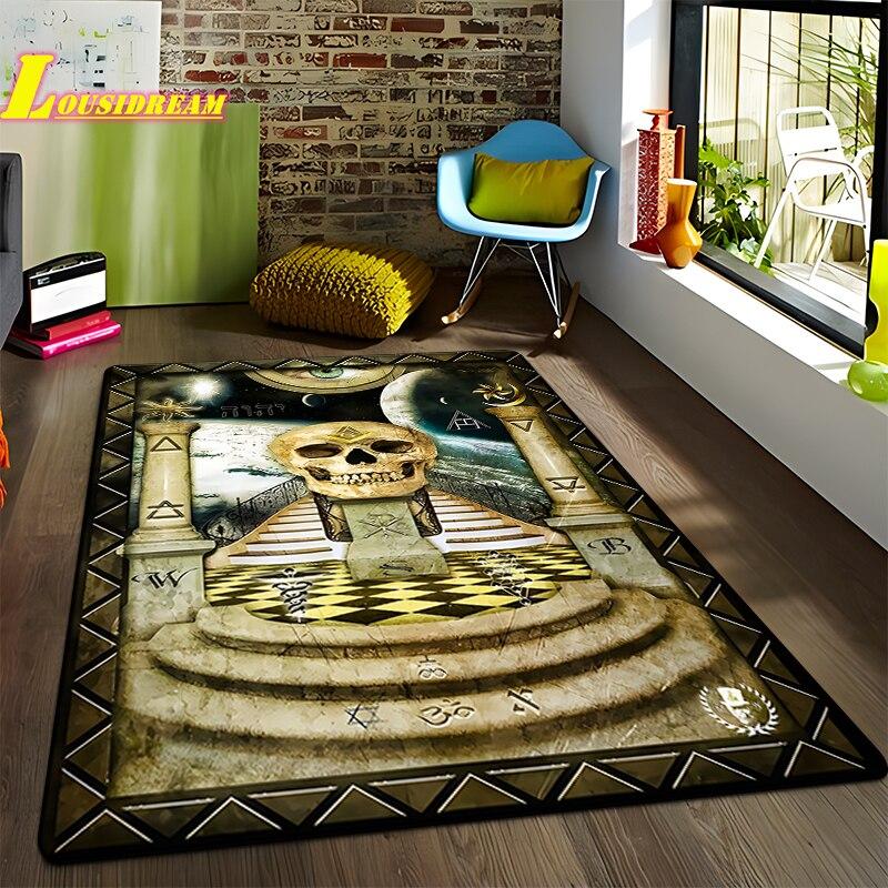 Freemason Illuminati Fashion Print Rug Home Decor Rug Anti-Slip Rug Living Room Bedroom Kitchen Bathroom Balcony Floor Mats