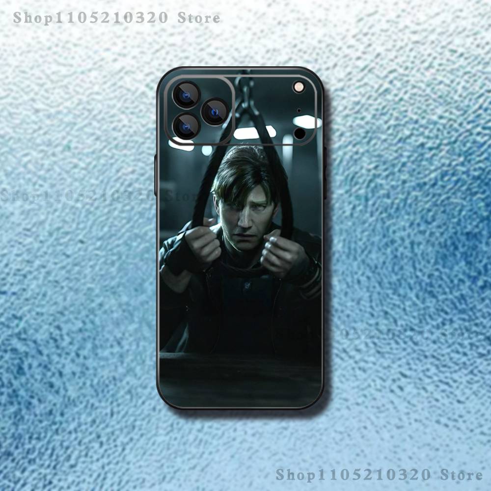 Чехол для телефона с игрой Silent Hill 2 для iPhone 17,16,15,14,13,12,11,Pro,Max,Plus,E,SE4,Air,Mini Черный Мягкий Funda