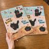 For iPad Air6 Case Cartoon Cute Cat Pattern iPad Tri-fold Flip Case for iPad Air4 Air5 2022 10th 10.9 Air1/2 9.7 Air3/Pro2017 10.5 with Pencil Holder
