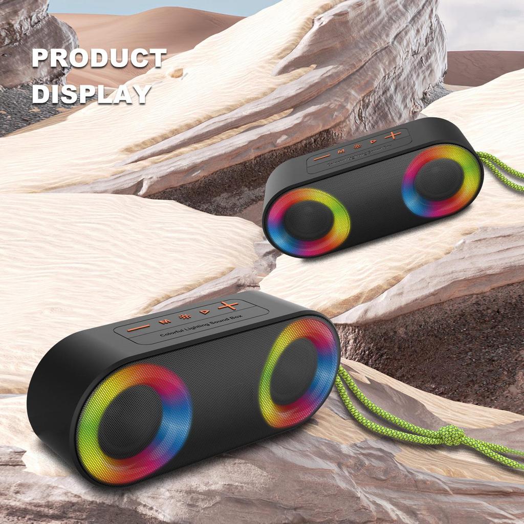 TOPROAD Водонепроницаемые Bluetooth-колонки IP65 Портативные беспроводные стерео бас-бумбокс сабвуфер Поддержка колонки FM-радио светодиодные RGB-подсветки