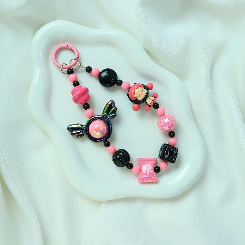 Милая мультяшная кукла, бисерный ремешок для телефона, брелок для рюкзака, брелок для ключей, кулон, анти-потеря, ремешок для телефона для iPhone, Samsung, подарки для девочек