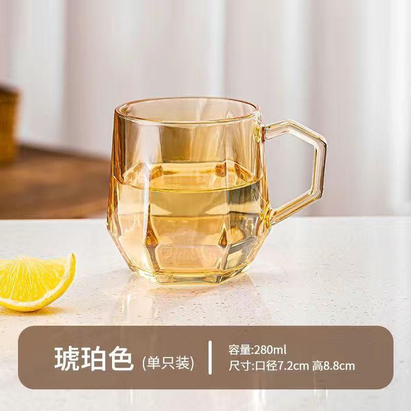 Glass Cup Drinking Cup Household Handle Glass Teacup A Set Of High Value Set Of Cups Coffee Cup Breakfast Cup