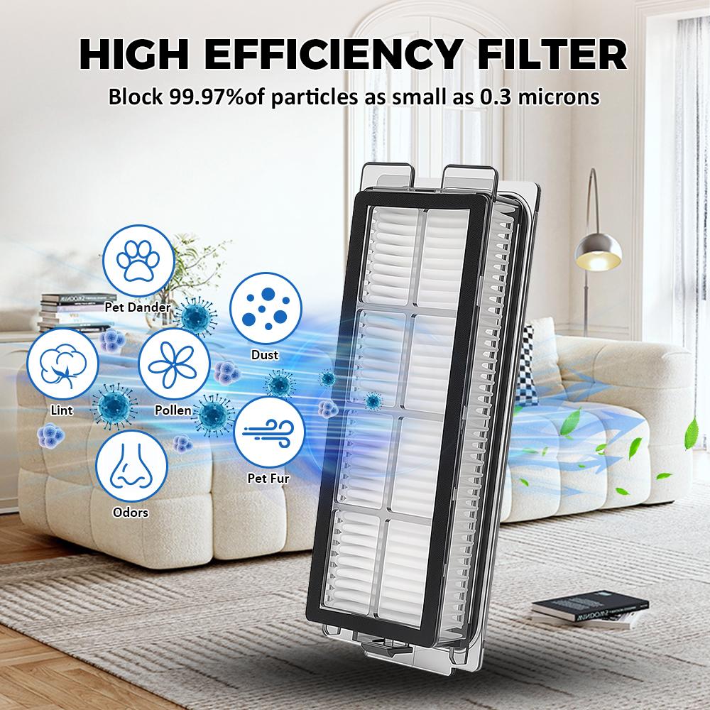 Hepa Filter Main Side Brush Spare Parts For Midea V12 Pro Sweeping Robot Vacuum Cleaner Dust Bag Mop Pad Home Accessories