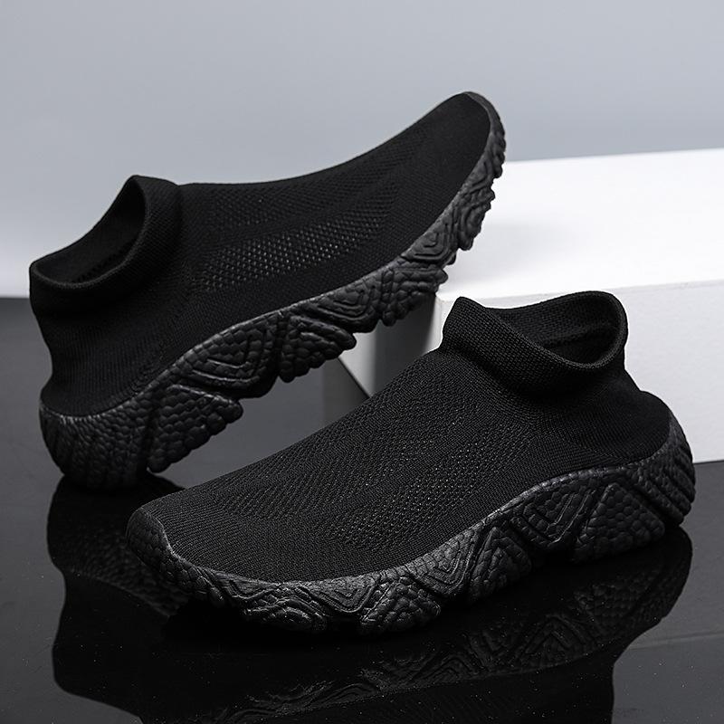 Socks and shoes men's autumn men's versatile casual sports shoes fly-woven mesh breathable lazy shoes