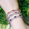 Женский теннисный браслет WWJ Rainbow Mystical с кубическим цирконием и листьями