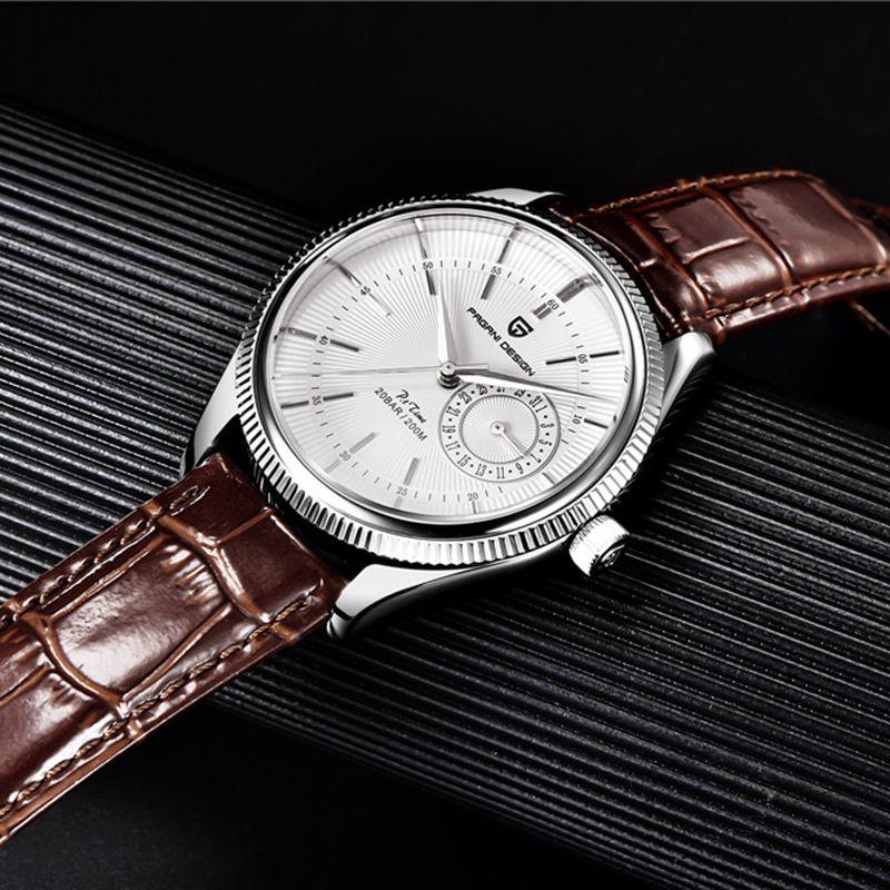 New PAGANI DESIGN Luxury Quartz Watch for Men Mechanical Travel Time Wristwatch Men's Leather 20 Bar Waterproof Japan VH65