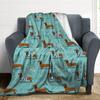 VIKAMA Cute Dachshund Blanket, Soft And Skin-Friendly Flannel Cartoon Printed Blanket, Sofa, Bedroom, Dormitory, Nap Blanket
