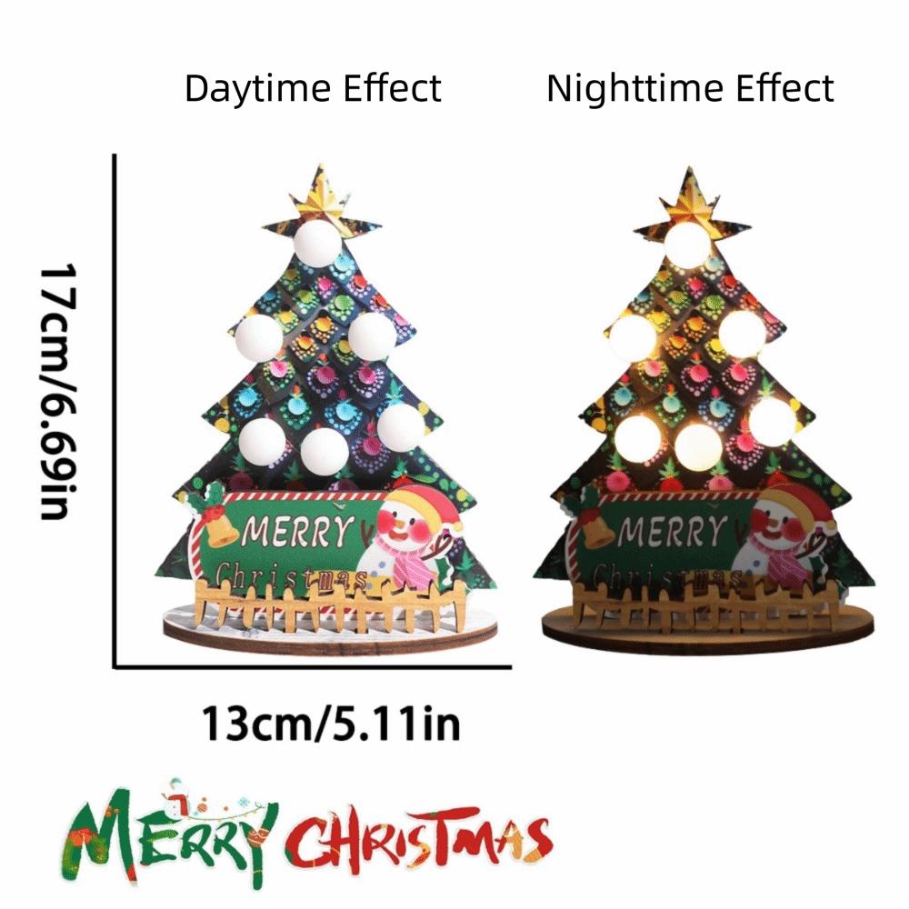 Desktop Size Christmas Lights Luminous LED Christmas Tree DIY Gift Xmas Ornaments Room Decor