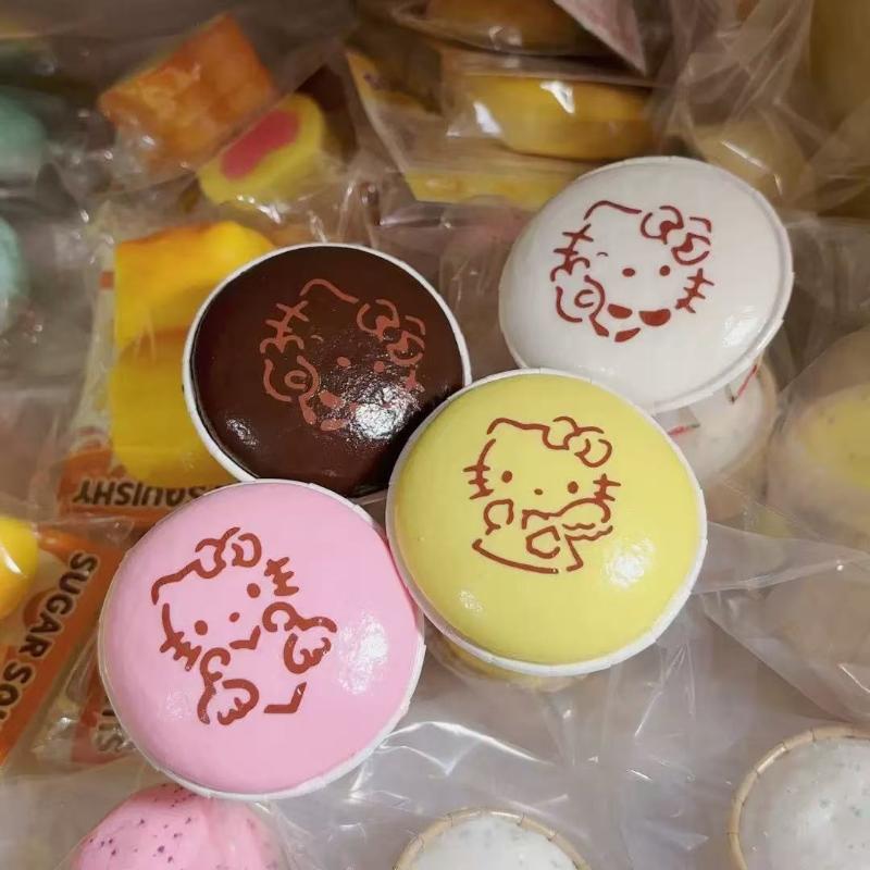 Милый Кекс с Принтом Hello Kitty Антистресс Мягкий Медленно Поднимающийся Текстура Снятие Стресса Подарки для Детей Сувениры для Вечеринки