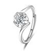 Simulation Diamond Ring for Women, Twisted Arm Zircon Wedding Opening Ring, Imitation Mozzarella Diamond Ring.