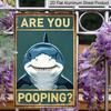 2D Flat Humorous Shark Bathroom Aluminum Sign - Funny Home & Restroom Decor Bathroom Wall Decor, Restroom Humor, Funny Home Bathroom, Guest Bathroom