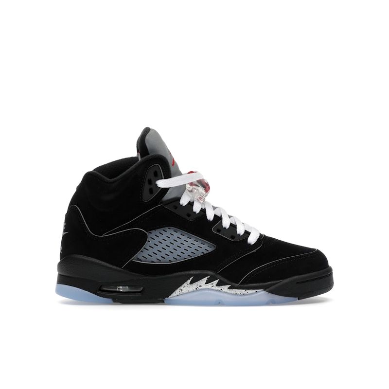 Air Jordan 5 Retro OG GS Black Metallic Reimagined Kids Кроссовки Белый Металлик-Серебристый Огненно-Красный HF3976-001