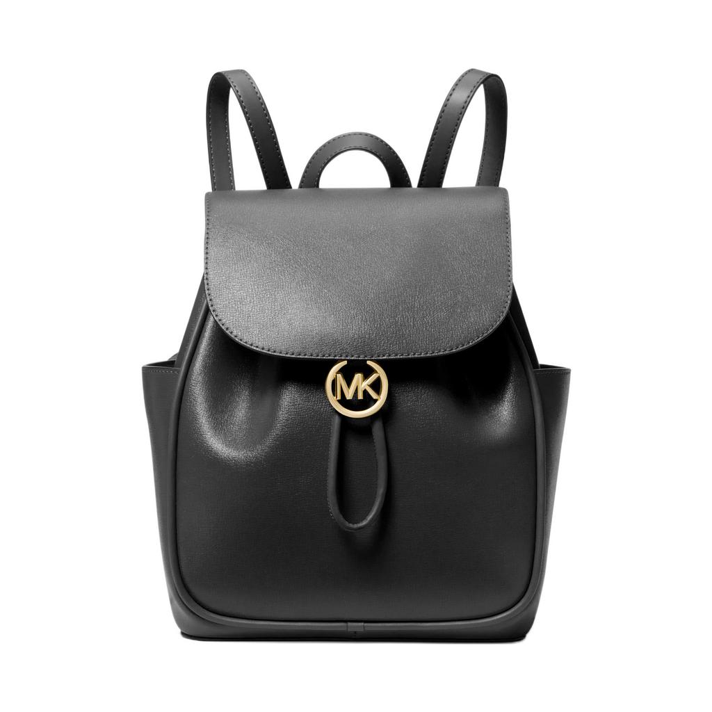 Michael Kors Cheryl Solid Color Flap Drawstring Leather Backpack Medium Women backpack Black Camel 30F3G2EB2L