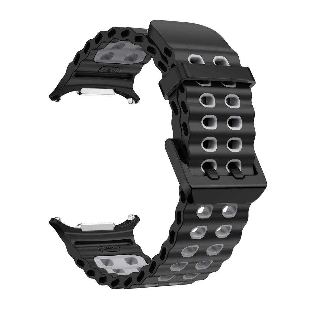 НОВЫЙ Морской Силиконовый Ремешок Для Samsung watch 7 ultra 47мм Браслет Без Зазоров Спортивный Двухцветный Ремешок для Galaxy ultra ремешки