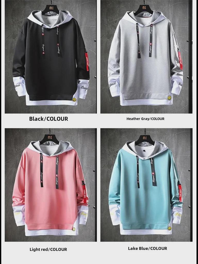 Men's Trendy Korean-Style Hooded Jacket: Youthful, Handsome Two-Piece Sweatshirt for Spring & Autumn