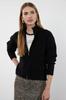Women's Fashion Stylish Cardigan Black Soft Textured Zipper Knitwear Cardigan