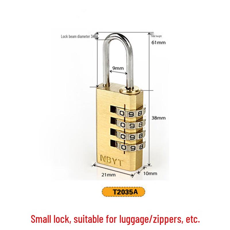 Wanji Tongrun 21mm Brass Combination Padlock