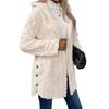 Women Jacket Hooded Loose Solid Color Long Sleeves Single-breasted Cardigan Hoodie Sport Casual Commuting Outerwear