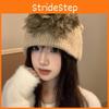 Dog Trendy Knitted Plush Winter Hat For Women Soft And Warm Fashionable Accessory