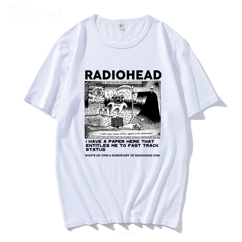 Radiohead Unisexs Vintage Classic TShirt North American Rock Boy HipHop Unisex 100 Cotton Loose Top Women And Unisex Tshirts