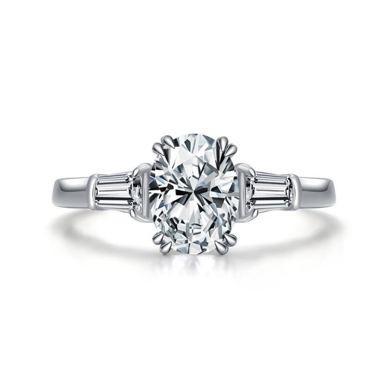 Tancise Classic 925 Sterling Silver Zircon Ring Ladies Jewelry Wedding Promise Party Gift