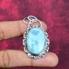 Larimar Gemstone 925 Solid Sterling Silver Jewelry Handmade Gorgeous Silver Chain Pendant For Wedding Gift