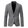 Men's Spring Casual Stand Collar Long Sleeve Single Breasted Suit