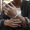 Ретро Медные Монеты Шармы Пиксю Браслет Мужской Серебро 925 Дизайн Простой Китайский Стиль Властный Открытый Браслет Ювелирные Изделия