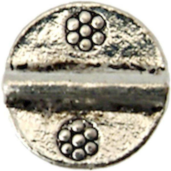 MégaCréa - Perle métal disque Ø 14 mm Argenté (10 pièces)