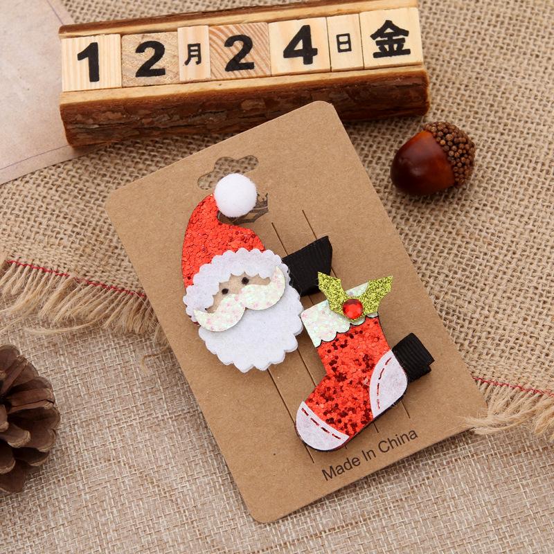 Cute Christmas Set Hairpin, Christmas Elk Hairpin, Creative Decorative Duck Bill Clip