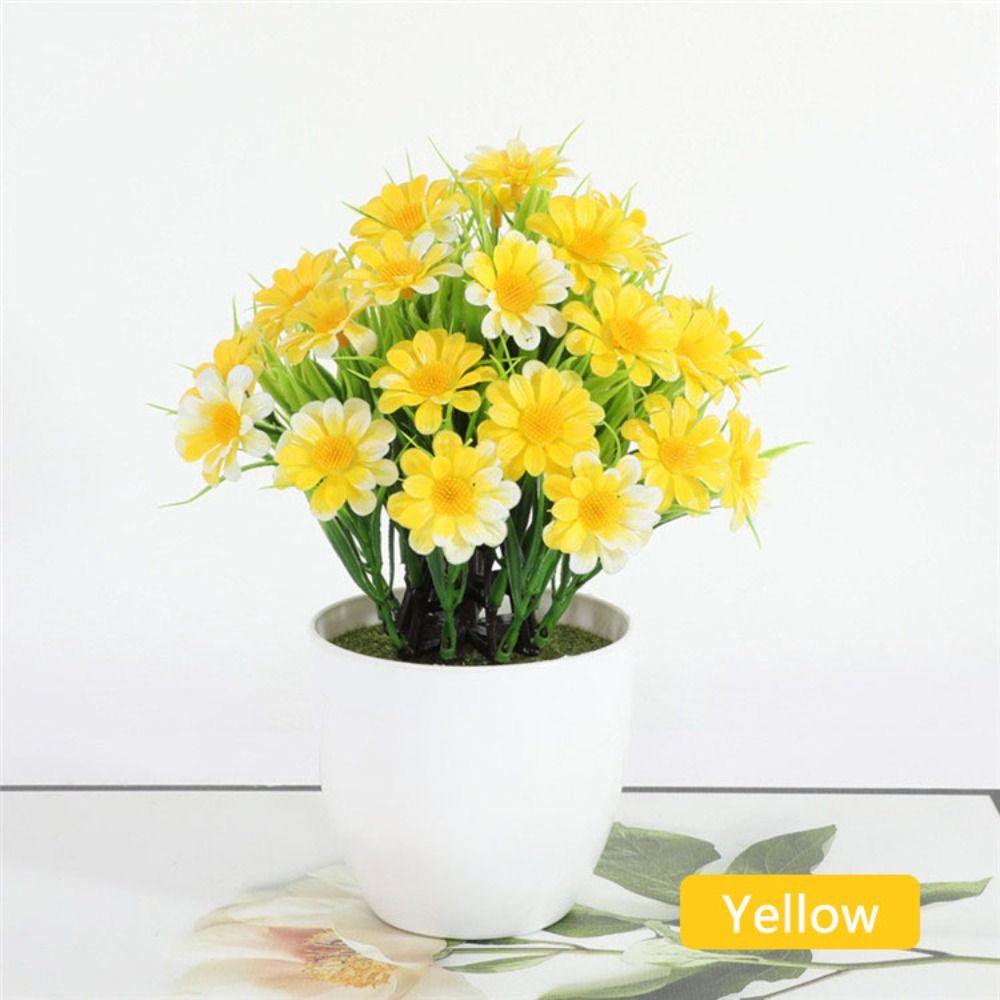 Chrysanthemum Tree In Pot Artificial Faux Plants Plastic Fake Plants Artificial Flowers Bonsai