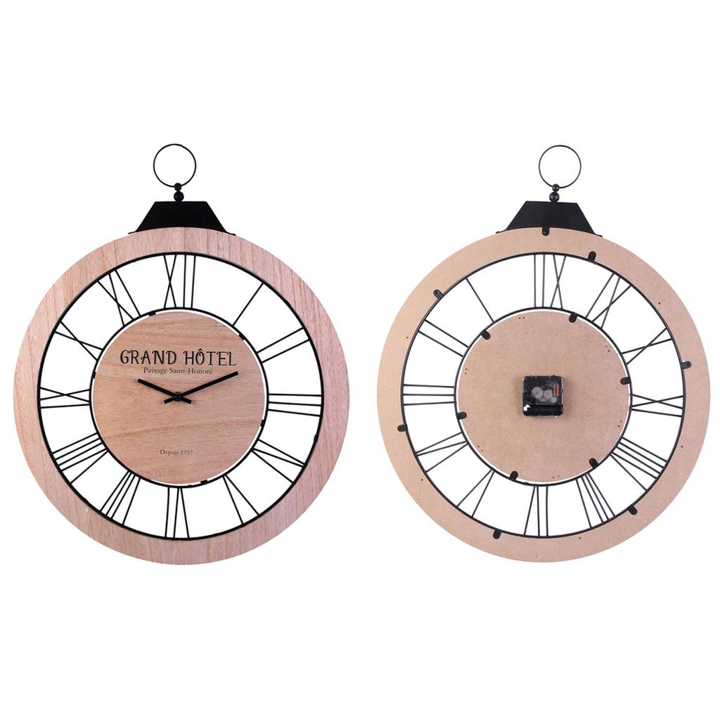 Les Trésors De Lily [R0012] - Часы настенные деревянные "Гранд Отель" бежевые - 56x50x4 см