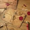 Vintage Kraft Paper Envelopes Letter Paper Set with Exquisite Pendant & Hemp Rope, Stationery Envelope Set Confession Letterhead